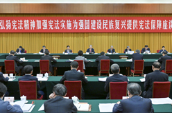 趙樂際出席“弘揚憲法精神，加強憲法實施，為強國建設、民族復興提供憲法保障”座談會并講話