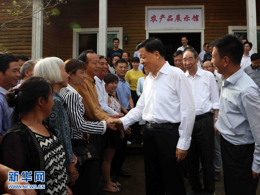 6月8日至10日，中共中央政治局常委、中央書記處書記劉云山在福建調研。這是6月9日，劉云山在周寧縣上洋村與村民親切交談。新華社記者 劉衛兵 攝