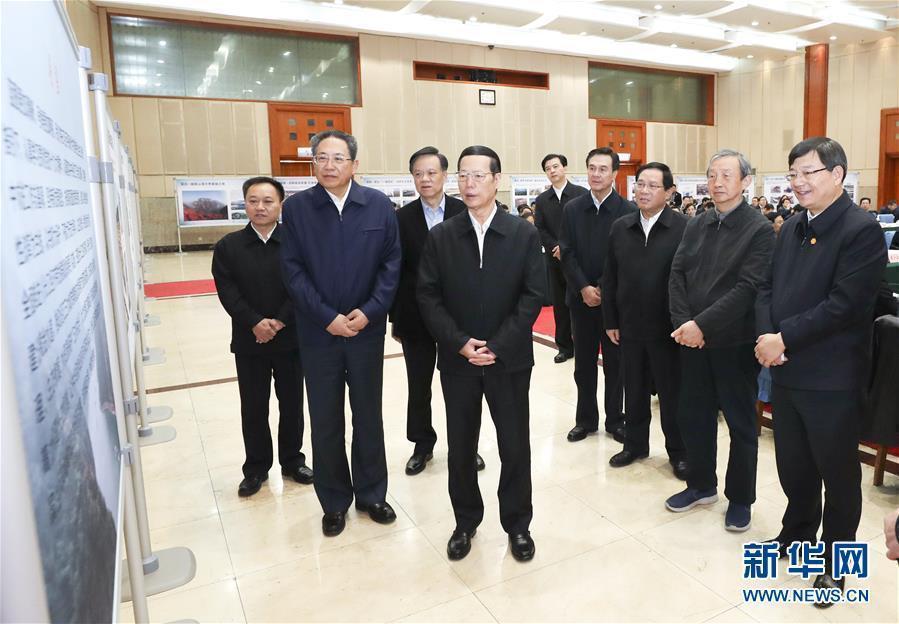 1月9日至10日，國務院副總理張高麗在安徽調(diào)研推動長江經(jīng)濟帶發(fā)展工作。這是1月10日，張高麗主持召開推動長江經(jīng)濟帶發(fā)展工作會議前聽取介紹。新華社記者 龐興雷 攝